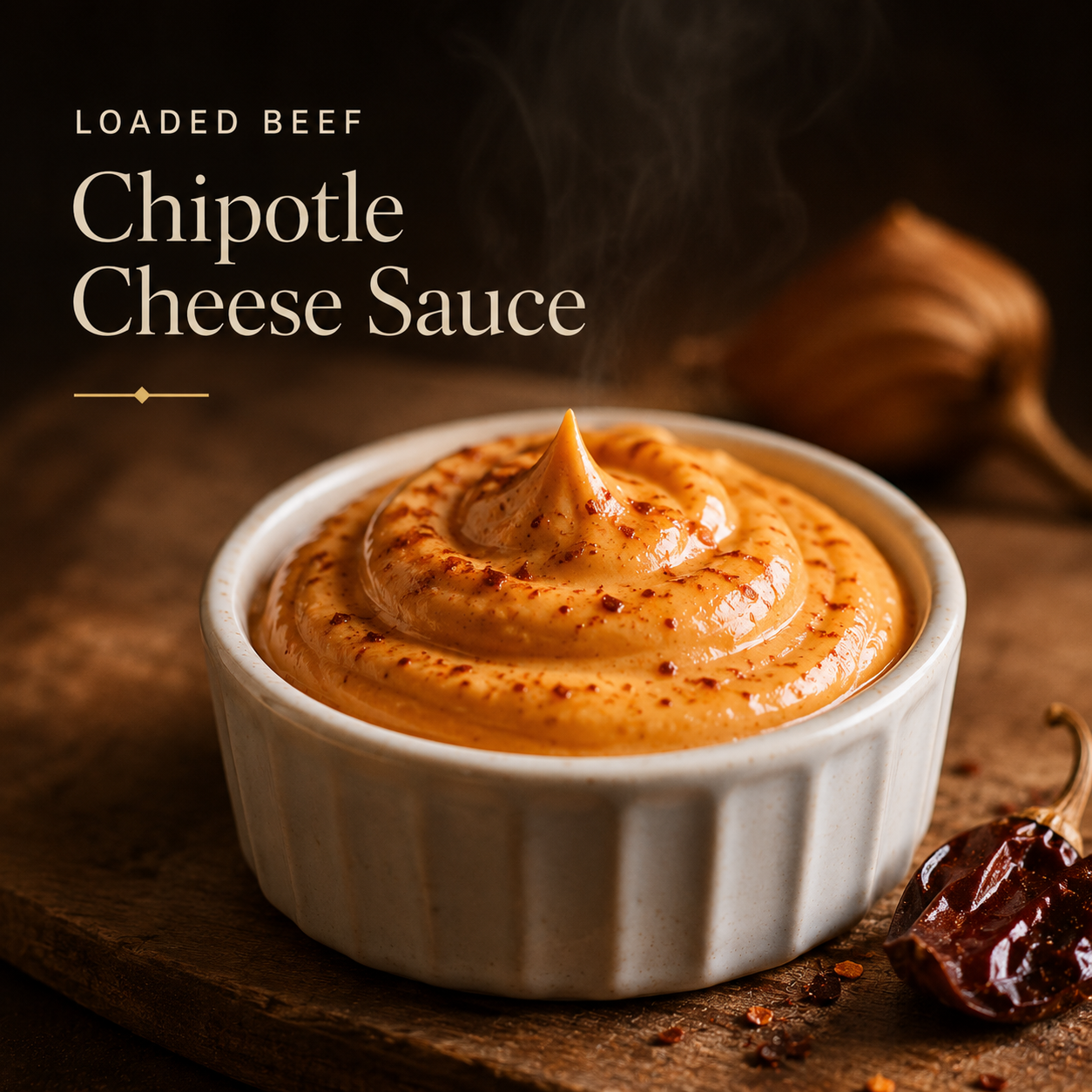 Chipotle cheese sauce — Loaded beef.